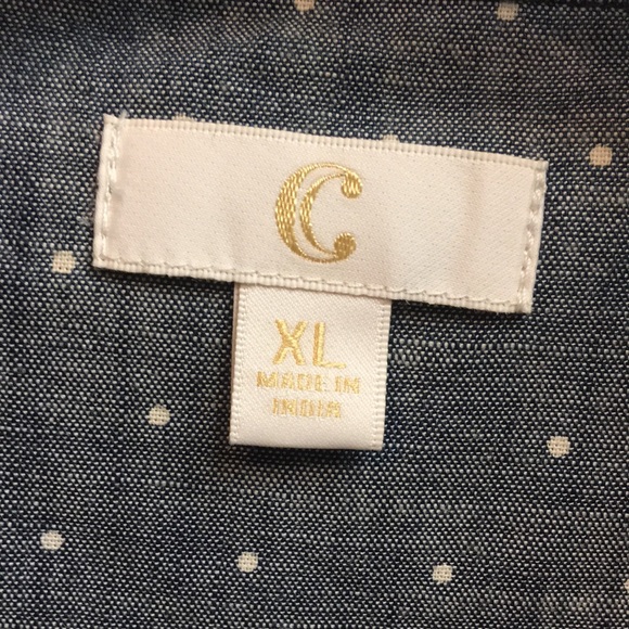 Polka-Dot Tailored Blue/Grey Shirt - Picture 6 of 8